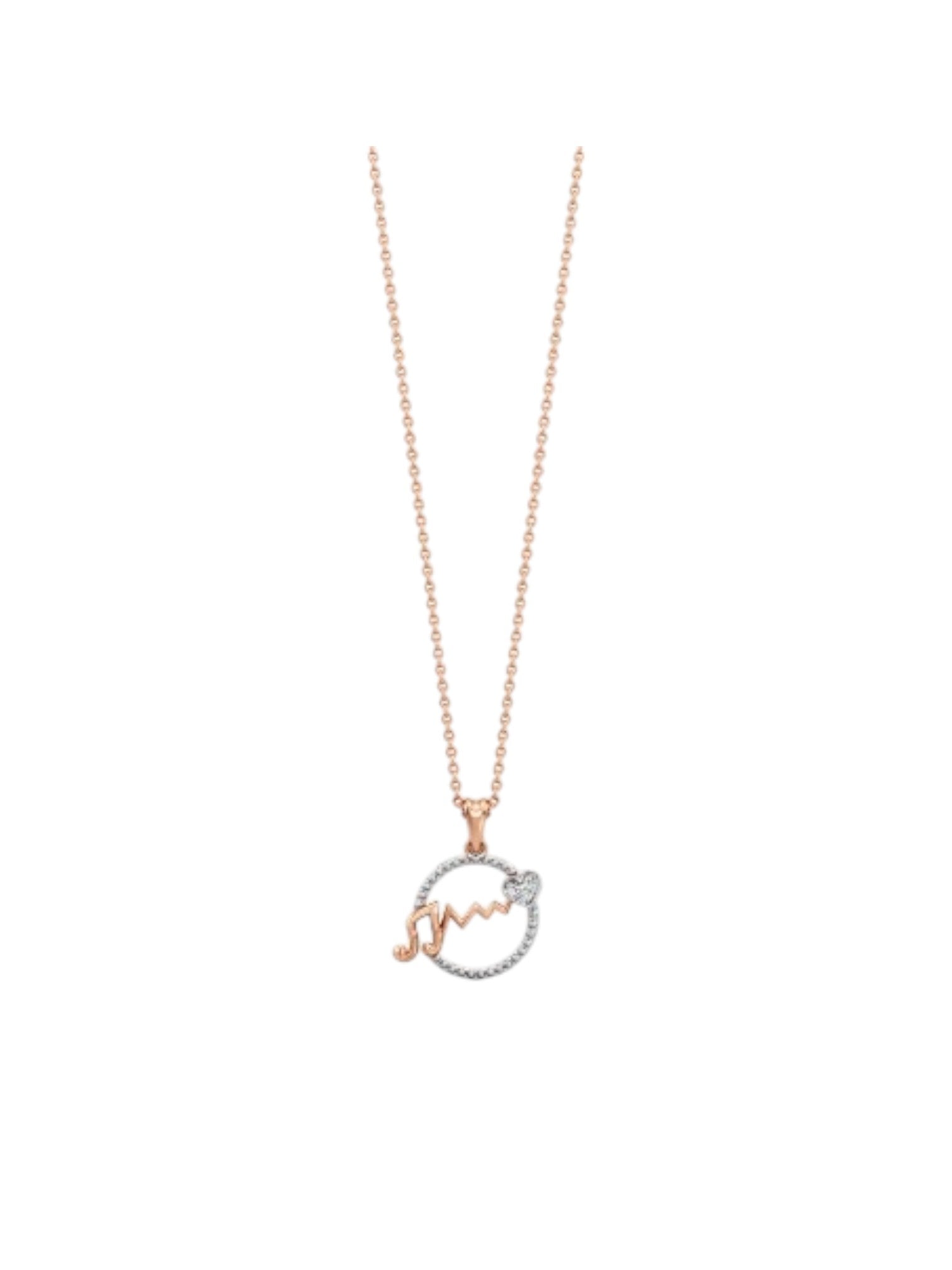 Trendy Symphony Design 925 Sterling Silver CZ Stones Rose Gold Plated Pendant With Chain For Women By Kesardeep (Copy)